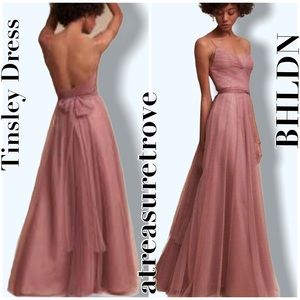 Watters x BHLDN Tinsley 2 Pink Rose Tulle Maxi Formal Gown